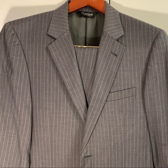 Jos. A. Bank suit - sharkskin gray with pinstripe